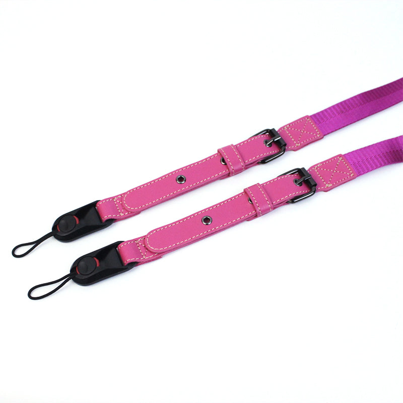 Camera Nylon Carrying Strap Quick Release SLR Camera Adjustable Shoulder Strap Rope - Rose Red