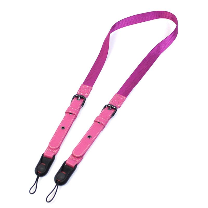 Camera Nylon Carrying Strap Quick Release SLR Camera Adjustable Shoulder Strap Rope - Rose Red