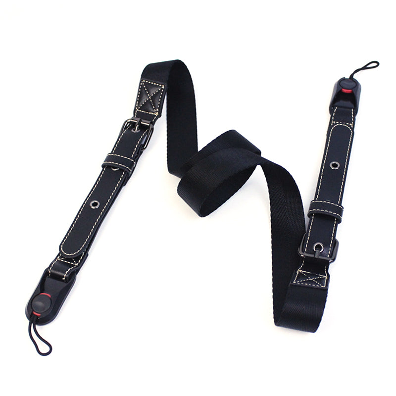 Camera Nylon Carrying Strap Quick Release SLR Camera Adjustable Shoulder Strap Rope - Black