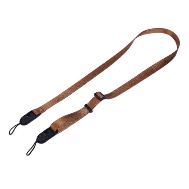 Uniqkart for Fuji XT4 XS10 Sony A7M4 A7r3 Nylon + Microfiber Leather Shoulder Strap Quick Release Camera Carrying Rope - Brown