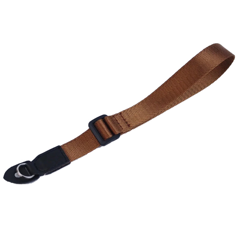 Uniqkart for DSLR Camera with Round Hole Connector Non-slip Adjustable Nylon Wrist Strap Hand Grip Rope - Brown
