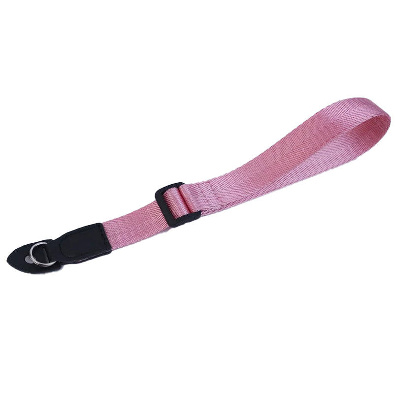 Uniqkart for DSLR Camera with Round Hole Connector Non-slip Adjustable Nylon Wrist Strap Hand Grip Rope - Pink