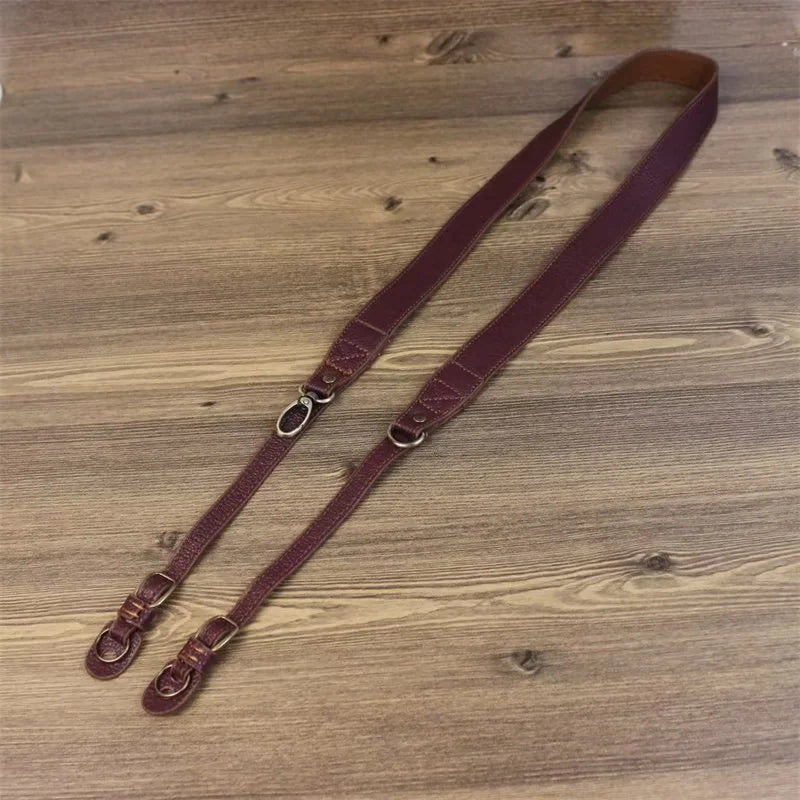 Comfortable Genuine Leather SLR Camera Shoulder Strap Hanging Rope Suitable for Canon Nikon Sony Fujifilm Panasonic - Brown