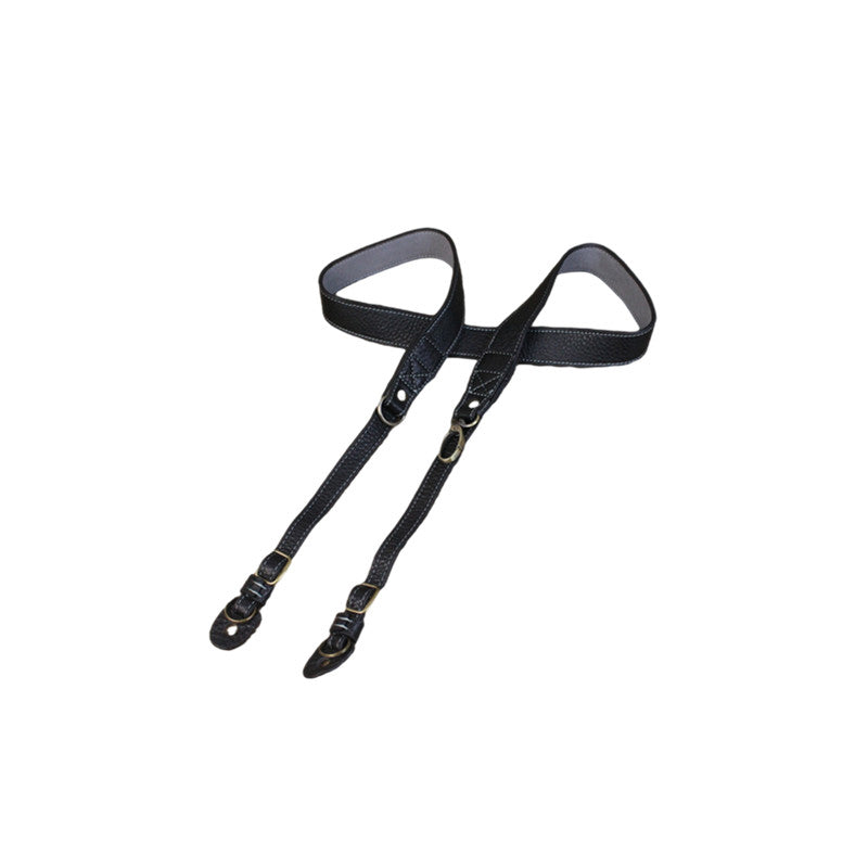 Comfortable Genuine Leather SLR Camera Shoulder Strap Hanging Rope Suitable for Canon Nikon Sony Fujifilm Panasonic - Black