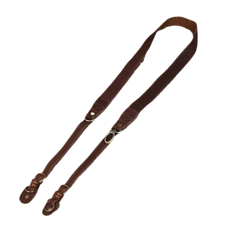 Comfortable Genuine Leather SLR Camera Shoulder Strap Hanging Rope Suitable for Canon Nikon Sony Fujifilm Panasonic - Coffee