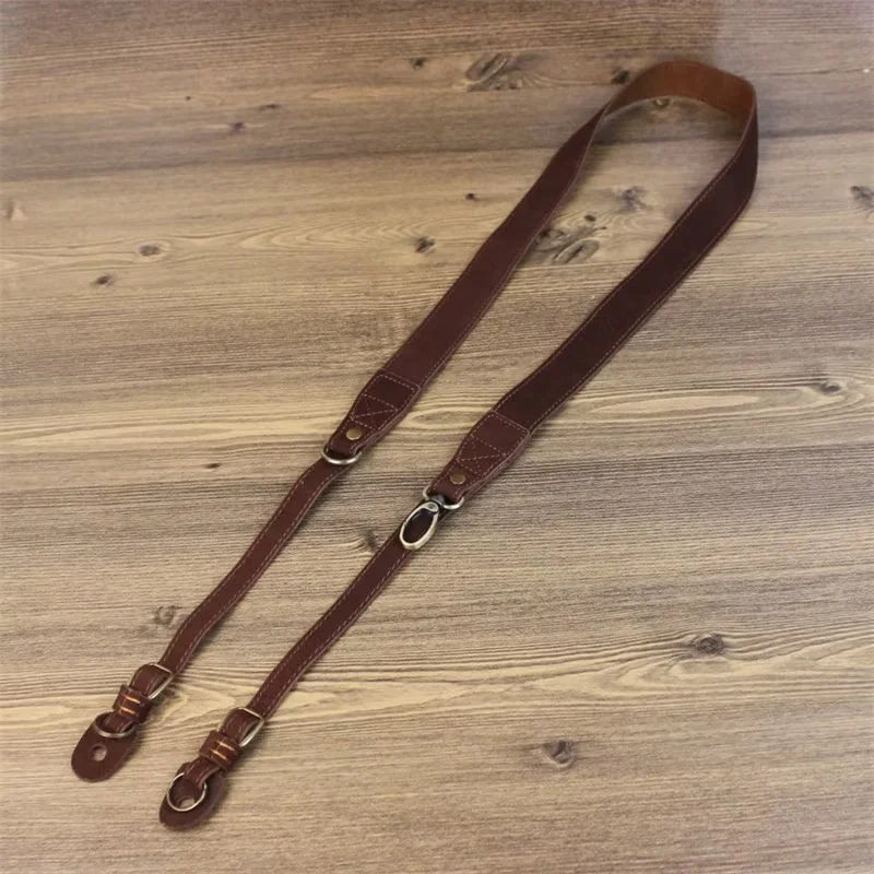 Comfortable Genuine Leather SLR Camera Shoulder Strap Hanging Rope Suitable for Canon Nikon Sony Fujifilm Panasonic - Coffee