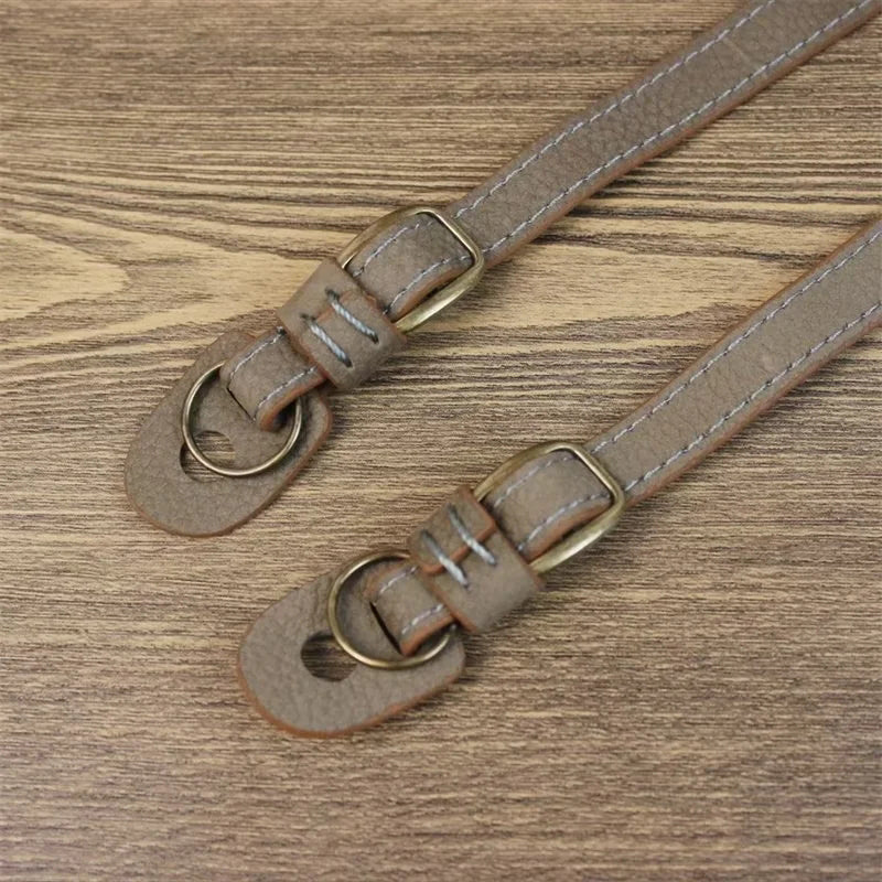 Comfortable Genuine Leather SLR Camera Shoulder Strap Hanging Rope Suitable for Canon Nikon Sony Fujifilm Panasonic - Khaki
