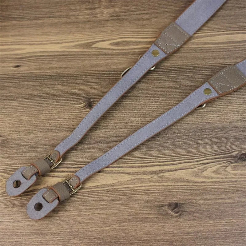 Comfortable Genuine Leather SLR Camera Shoulder Strap Hanging Rope Suitable for Canon Nikon Sony Fujifilm Panasonic - Khaki