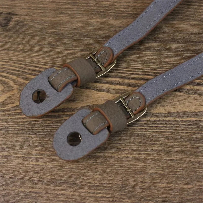 Comfortable Genuine Leather SLR Camera Shoulder Strap Hanging Rope Suitable for Canon Nikon Sony Fujifilm Panasonic - Khaki