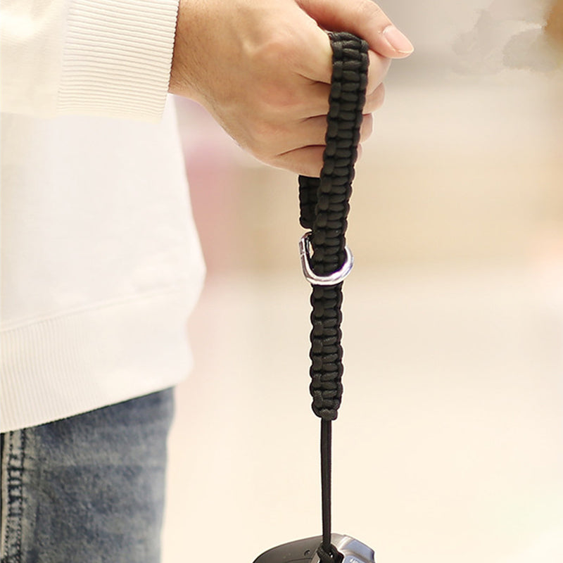 Nylon Braided Style Universal Adjustable Camera Hand Wrist Strap Heavy Duty Hanging Lanyard - Black