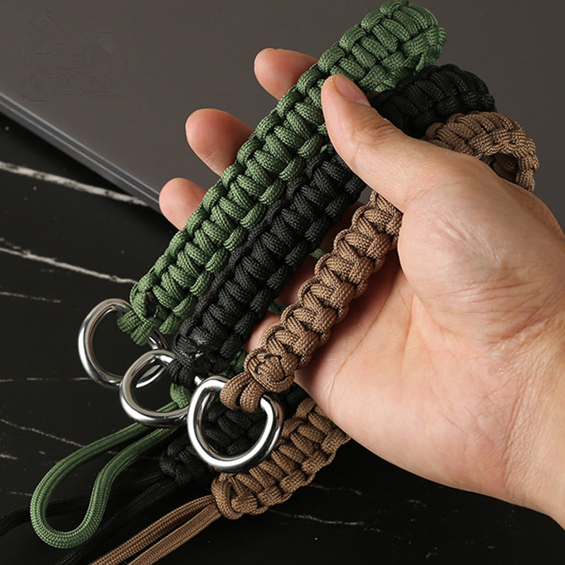 Nylon Braided Style Universal Adjustable Camera Hand Wrist Strap Heavy Duty Hanging Lanyard - Black