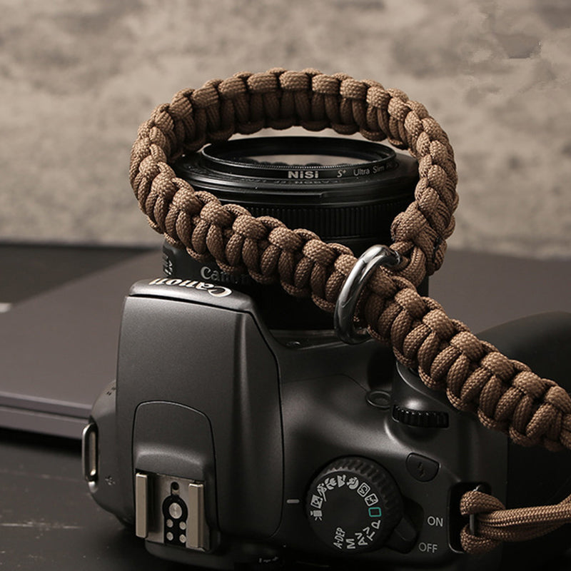 Nylon Braided Style Universal Adjustable Camera Hand Wrist Strap Heavy Duty Hanging Lanyard - Khaki