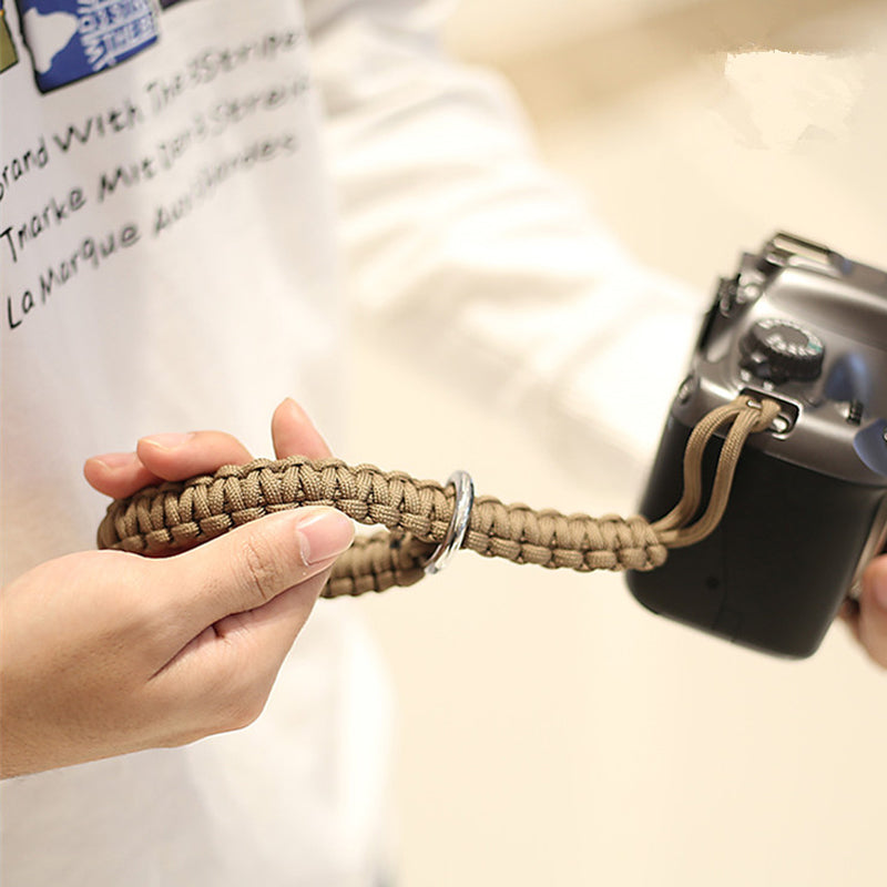 Nylon Braided Style Universal Adjustable Camera Hand Wrist Strap Heavy Duty Hanging Lanyard - Khaki