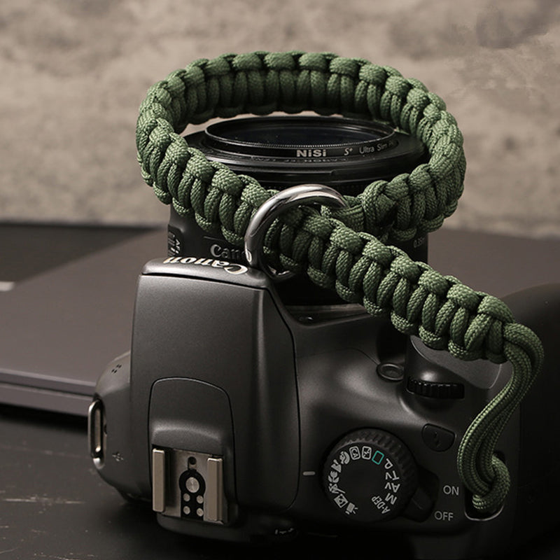 Nylon Braided Style Universal Adjustable Camera Hand Wrist Strap Heavy Duty Hanging Lanyard - Green