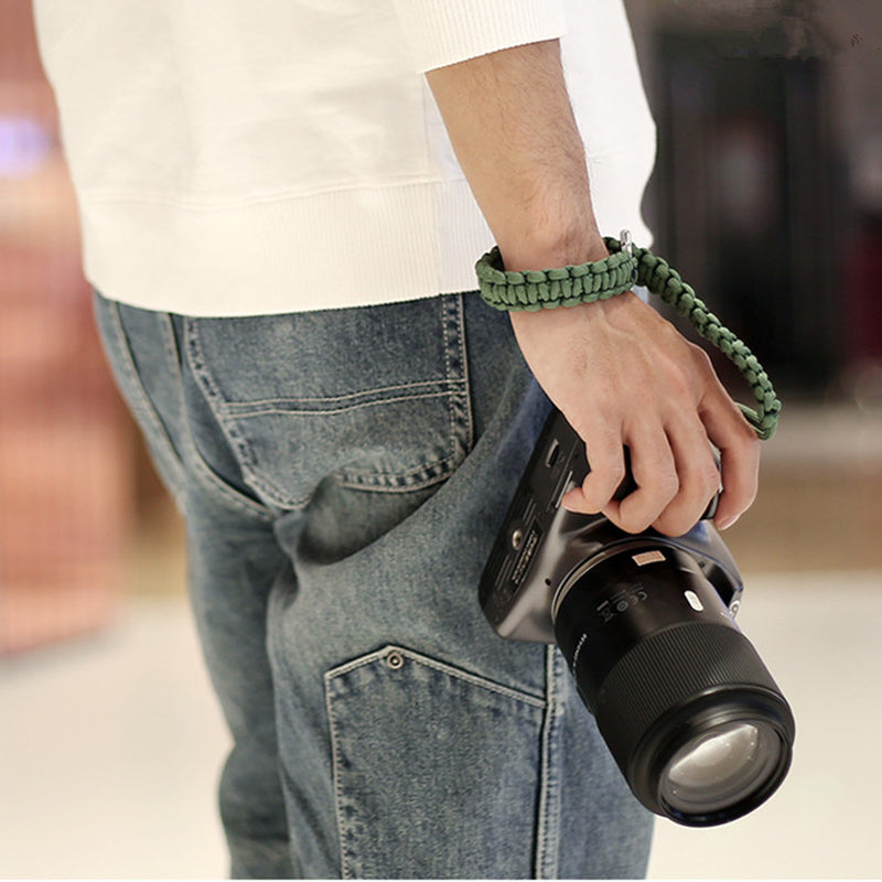 Nylon Braided Style Universal Adjustable Camera Hand Wrist Strap Heavy Duty Hanging Lanyard - Green