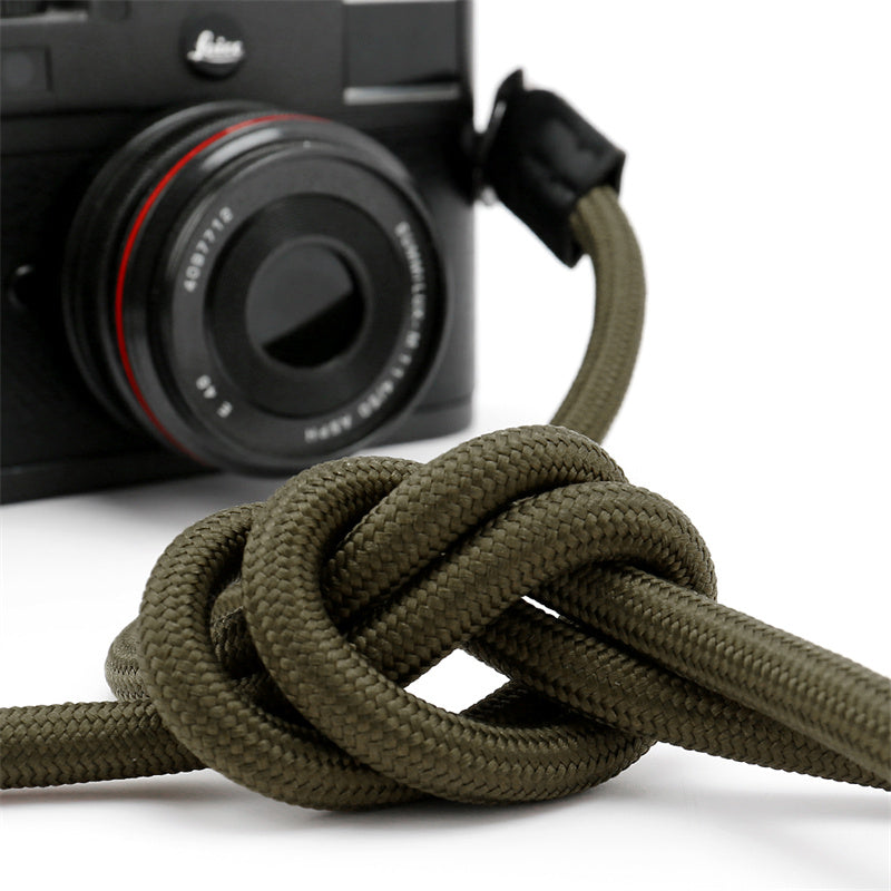 Neck Rope Shoulder Strap for Canon / Leica / Fuji / Panasonic DSLR Camera with Round Hole Connector - Green