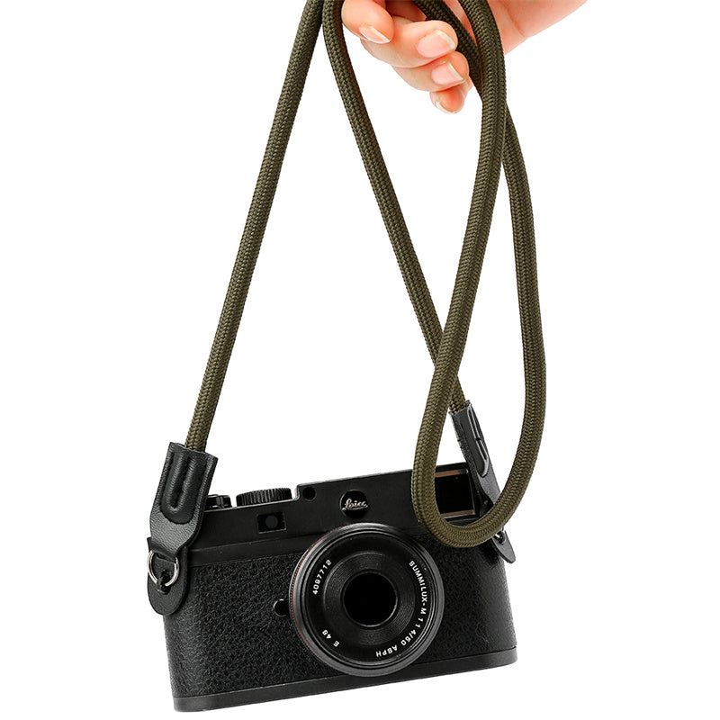 Neck Rope Shoulder Strap for Canon / Leica / Fuji / Panasonic DSLR Camera with Round Hole Connector - Green