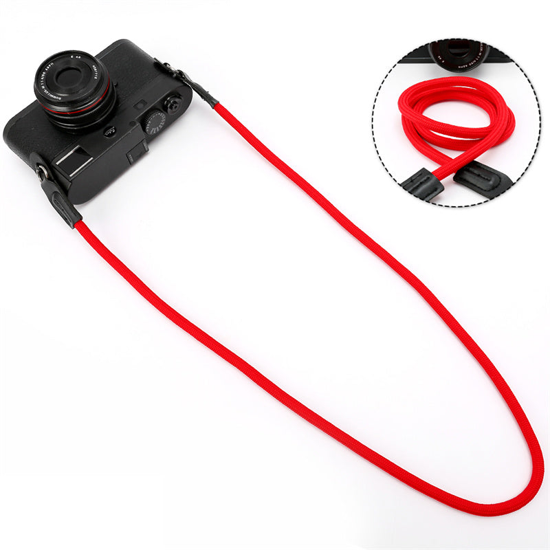 Neck Rope Shoulder Strap for Canon / Leica / Fuji / Panasonic DSLR Camera with Round Hole Connector - Red