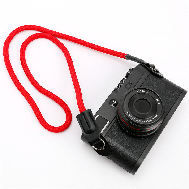 Neck Rope Shoulder Strap for Canon / Leica / Fuji / Panasonic DSLR Camera with Round Hole Connector - Red