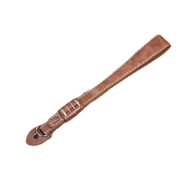 Uniqkart for Fujifilm xt5 / xh2 / xt4 / xs10 / xt30II Camera PU Leather Hand Strap SLR Camera Anti-lost Wrist Rope - Brown