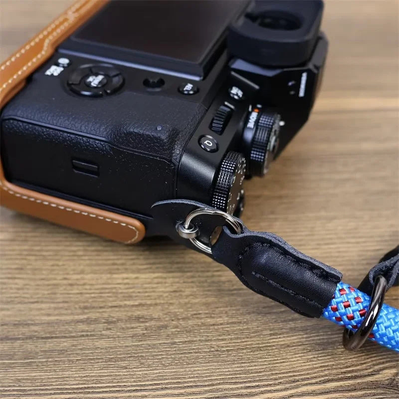 Uniqkart for Sony / Leica / Fujifilm Camera Wrist Strap Colored Nylon Braided Quick Release Hand Strap Uniqkart for Convenient Carrying - Blue