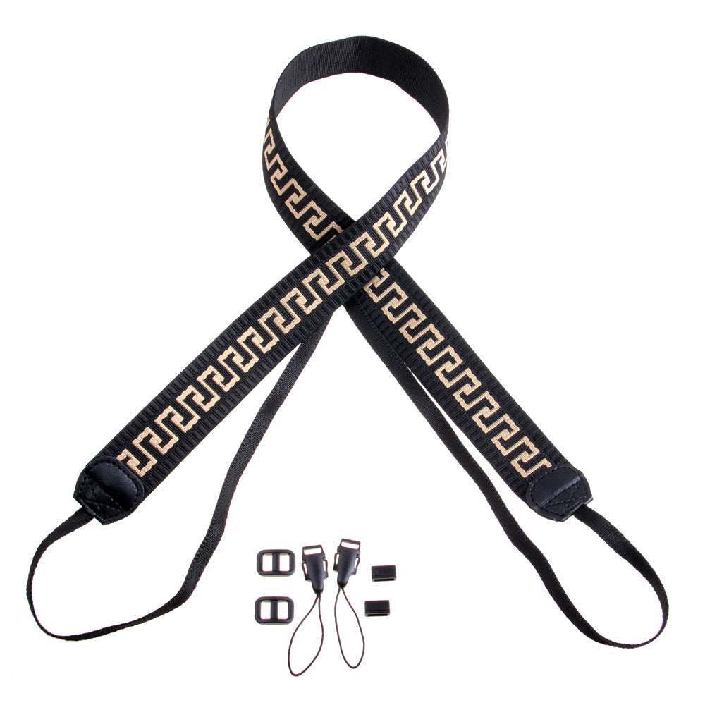 JN-CZ For Canon / Sony / Fujifilm Camera Shoulder Strap Colored Pattern Printing Hanging Rope Universal Camera Carrying Strap - Black