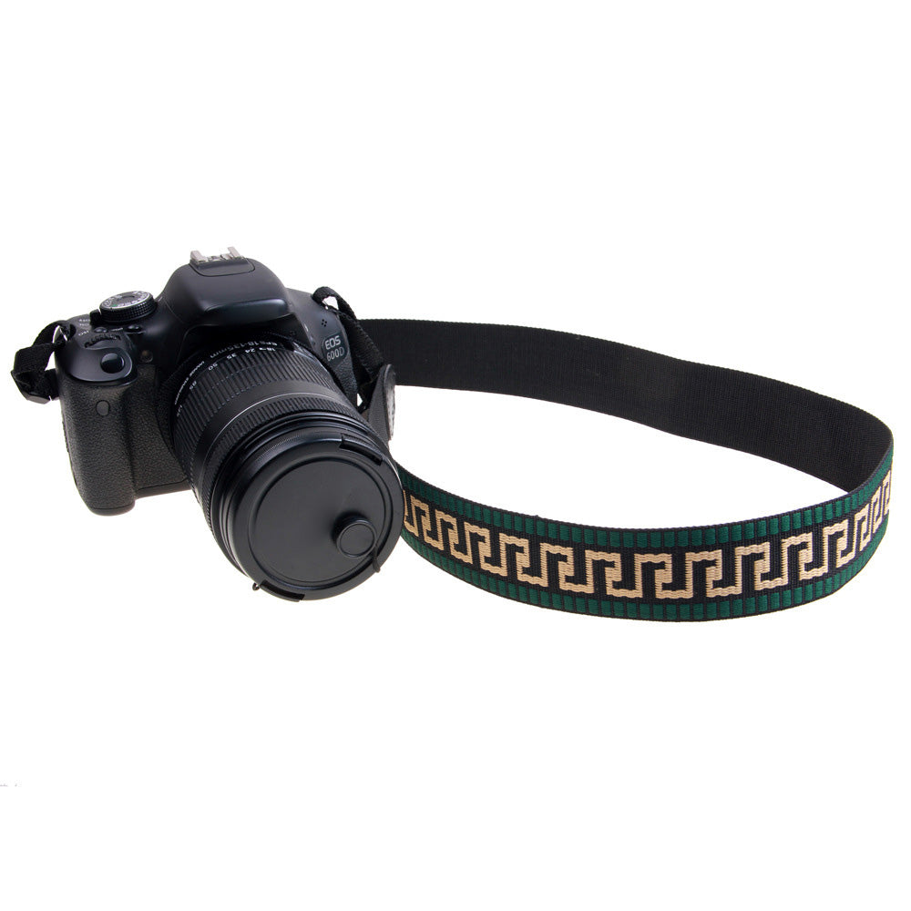 JN-CZ For Canon / Sony / Fujifilm Camera Shoulder Strap Colored Pattern Printing Hanging Rope Universal Camera Carrying Strap - Black