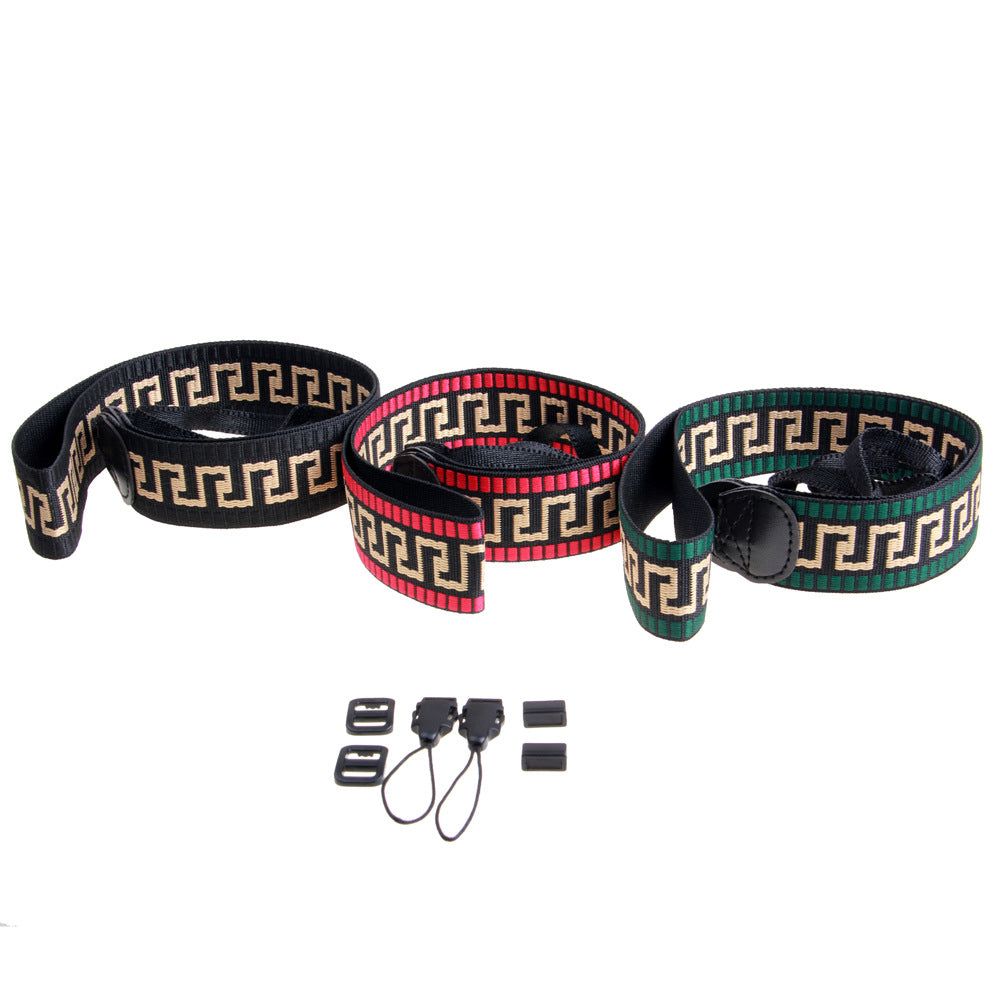 JN-CZ For Canon / Sony / Fujifilm Camera Shoulder Strap Colored Pattern Printing Hanging Rope Universal Camera Carrying Strap - Black
