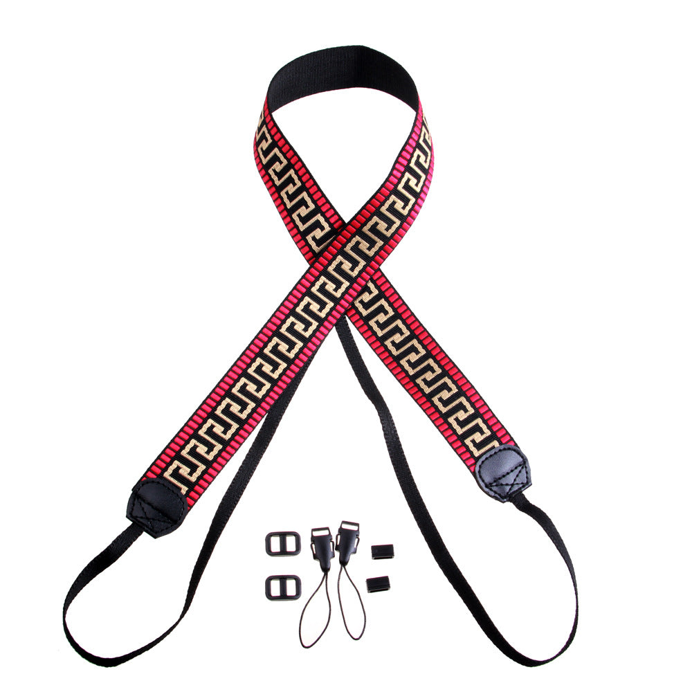 JN-CZ For Canon / Sony / Fujifilm Camera Shoulder Strap Colored Pattern Printing Hanging Rope Universal Camera Carrying Strap - Red