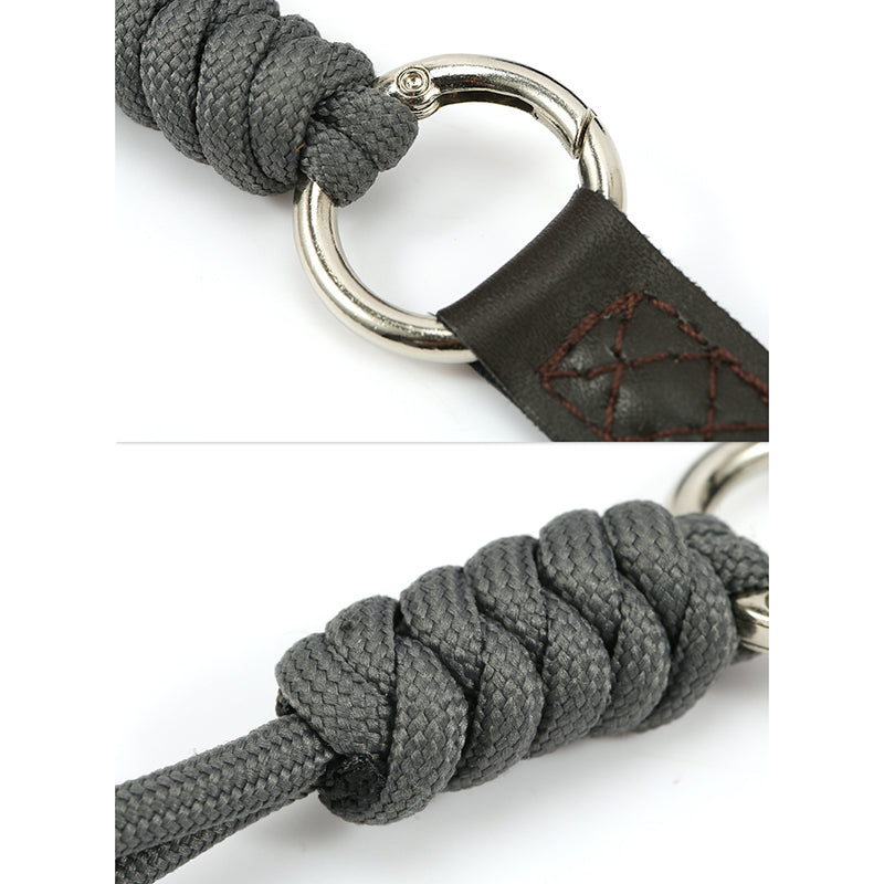 SLR Camera Cotton Braided Hand Strap Camera Cellphone Key Lanyard Anti-lost Wrist Rope - Grey
