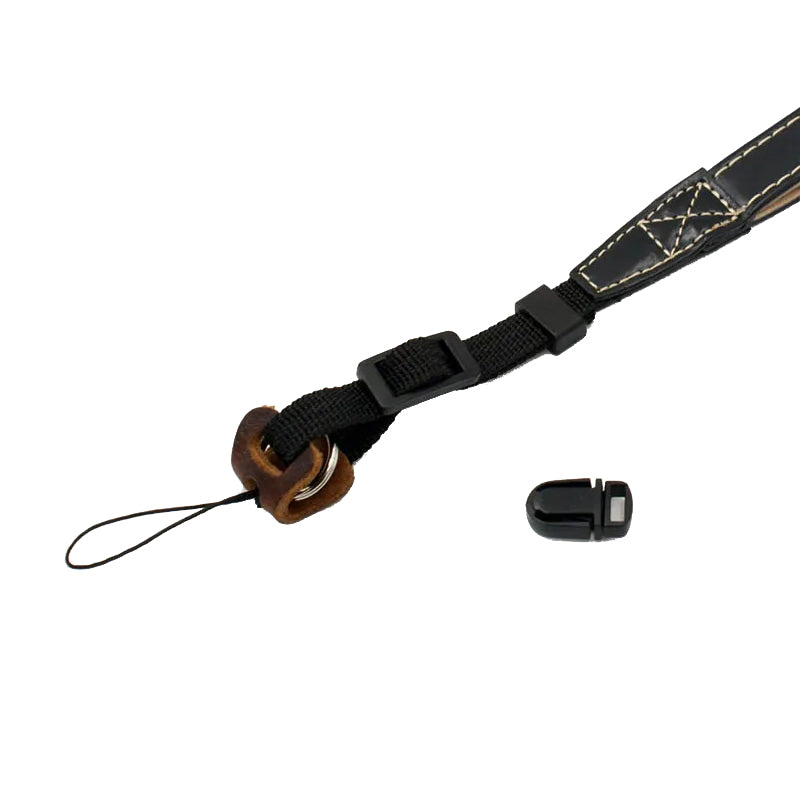 DSLR Camera Carrying Hand Strap SLR Camera PU Leather Anti-lost Wrist Rope - Coffee
