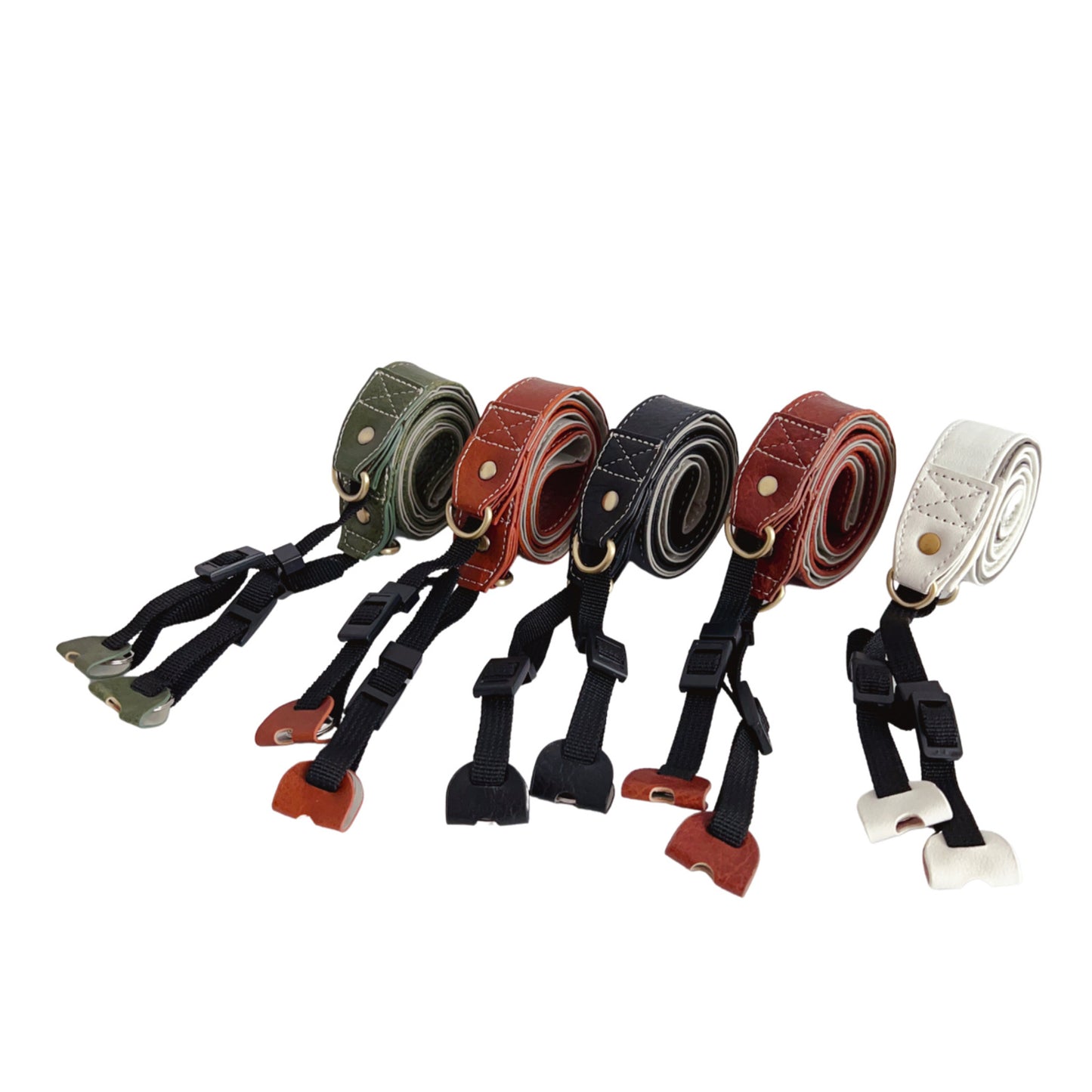 DSLR SLR Camera Strap PU Leather Camera Neck Shoulder Strap for Canon Nikon Sony Fujifilm Panasonic - White