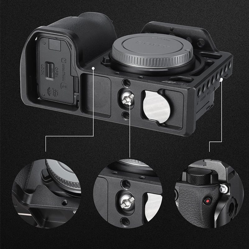 Uniqkart C-A6600 Shockproof Anti-shake Camera Cage Frame for Sony A6600 Camera