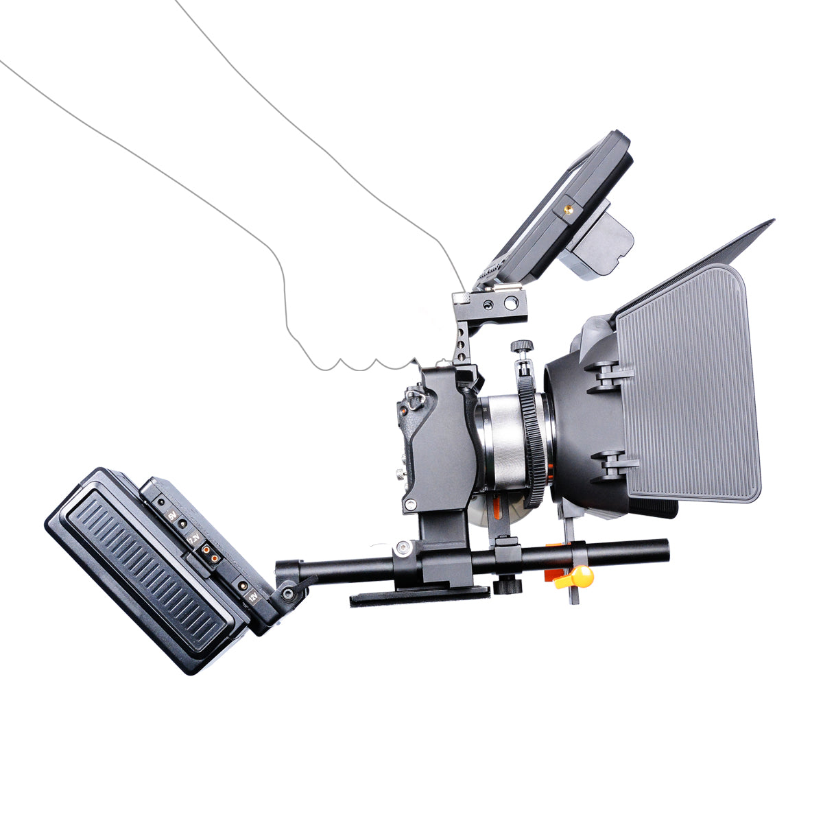 YELANGU C6 Aviation Aluminum Frame Cage Kit for Sony A6000/A6300/A6400/A6500 Quick Release Plate Base Protective Cover with Cold Shoe Adapter for Photography