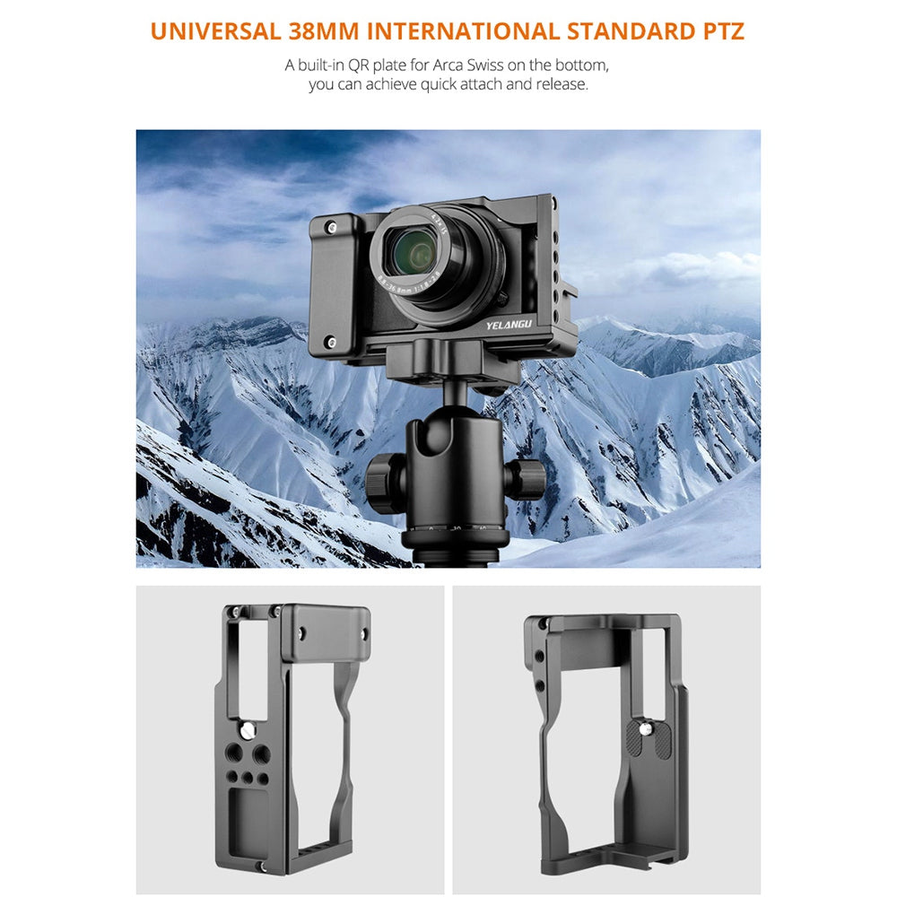 Yelangu C13 for Canon G7 SLR Camera Cage CNC Aluminum Alloy Camera Protective Frame