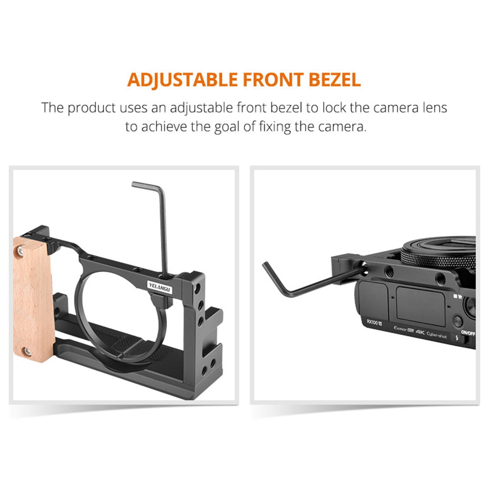 Yelangu C12 for Sony RX100VI/RX100VII Aluminum Alloy Camera Protective Cage Expansion Frame