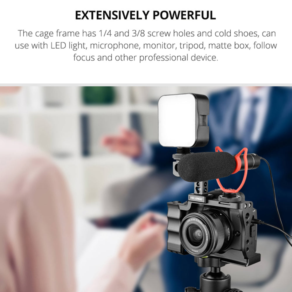 YELANGU C14 for Canon M50 Camera Rabbit Cage Frame with Handle Aluminum Alloy Camera Video Cage Kit