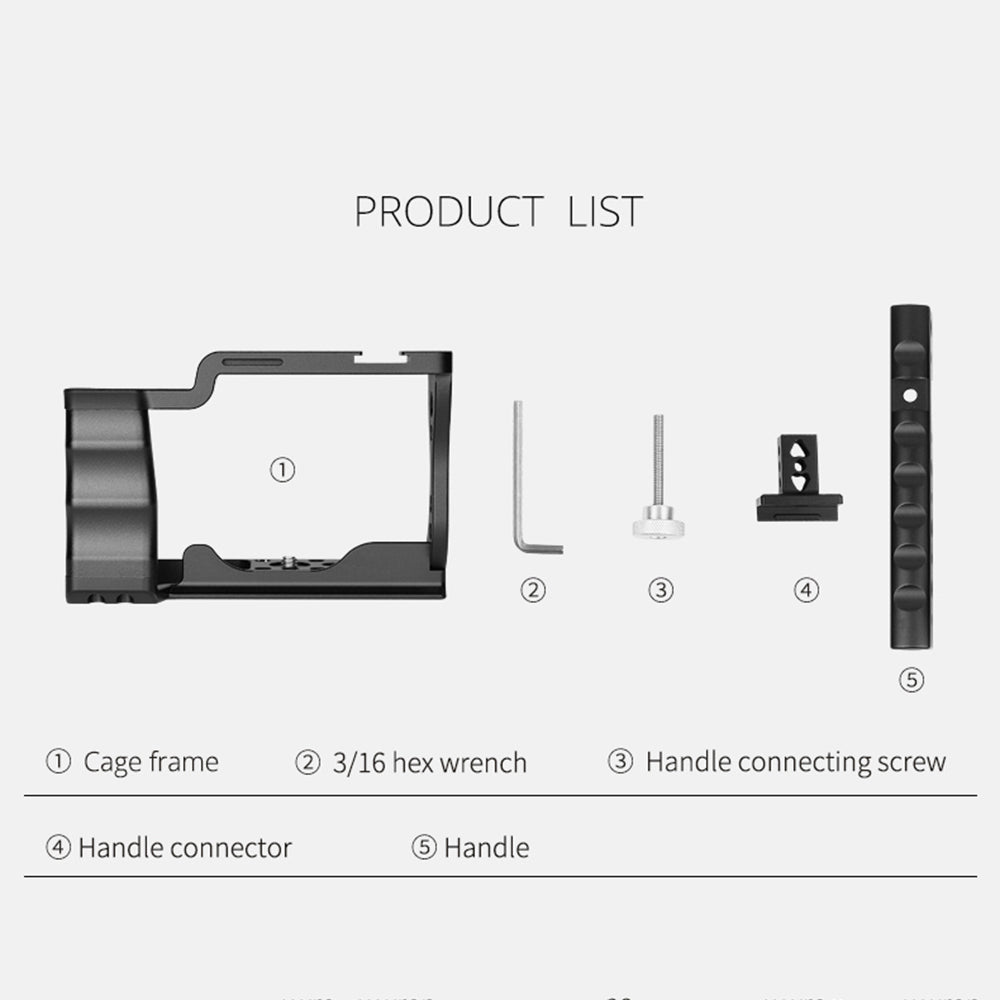 YELANGU C14 for Canon M50 Camera Rabbit Cage Frame with Handle Aluminum Alloy Camera Video Cage Kit