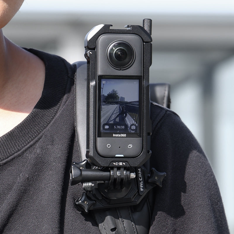 Uniqkart C-X3 Metal Expansion Cage for Insta360 X3 Action Camera Protective Frame Case