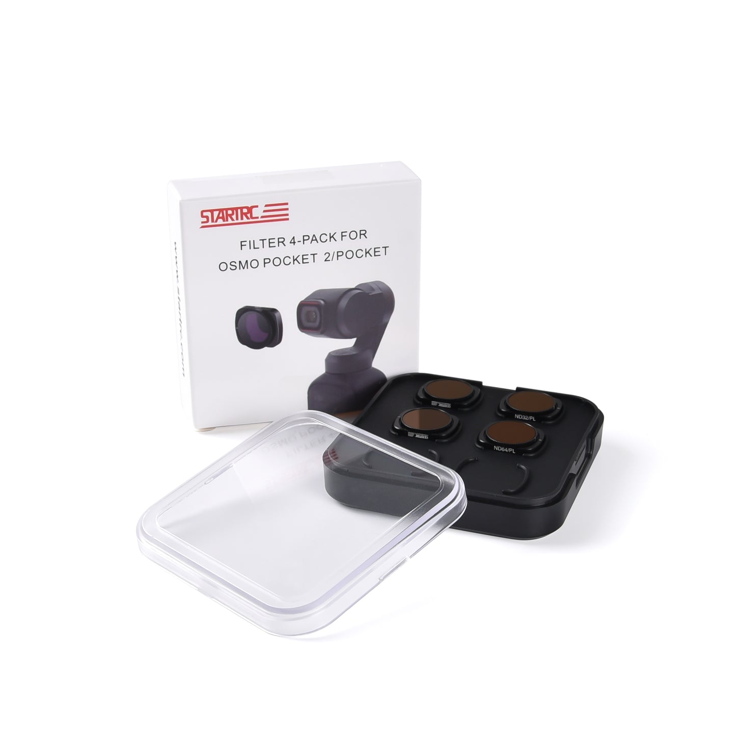 Uniqkart Camera Filters Magnetic Lens Set of 4 ND Filters(ND8PL/ND16PL/ND32PL/ND64PL) for DJI OSMO Pocket 2/1