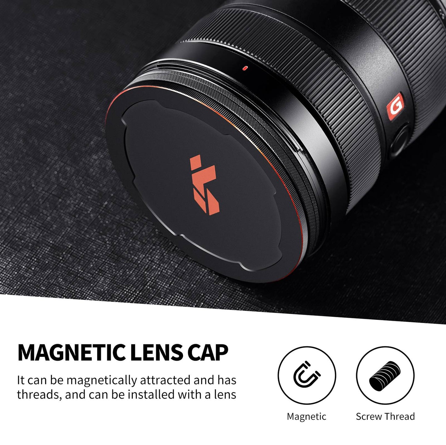 K&F CONCEPT SKU.1824 HD Clear Waterproof 82mm Magnetic Black Soft Diffusion 1 / 4 Filter+Magnetic Adapter Ring+Lens Cap for Camera Lens