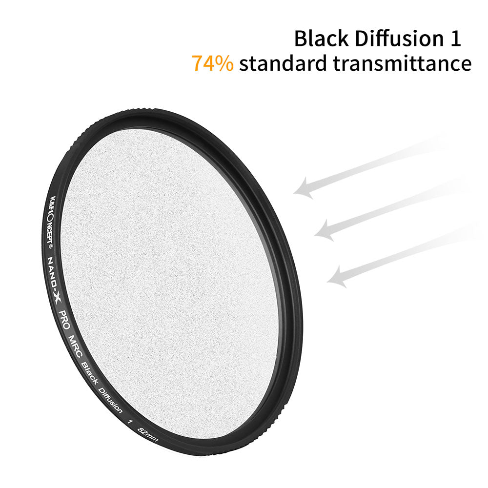 K&F CONCEPT KF01.1695 Nano-X Optical Glass Black Mist 82mm 1 / 1 Filter Anti-scratch Diffusion Video Photography Multi-layer Coating Movie Camera Lens Filter