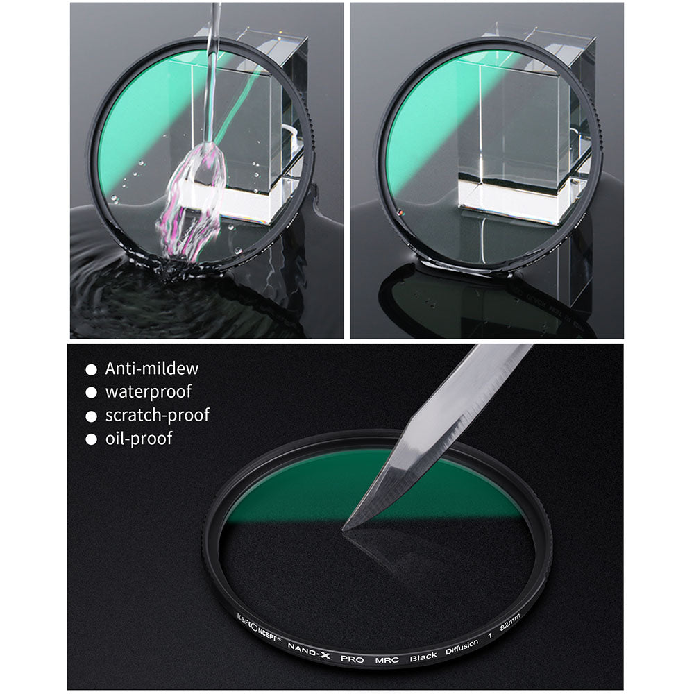 K&F CONCEPT KF01.1695 Nano-X Optical Glass Black Mist 82mm 1 / 1 Filter Anti-scratch Diffusion Video Photography Multi-layer Coating Movie Camera Lens Filter