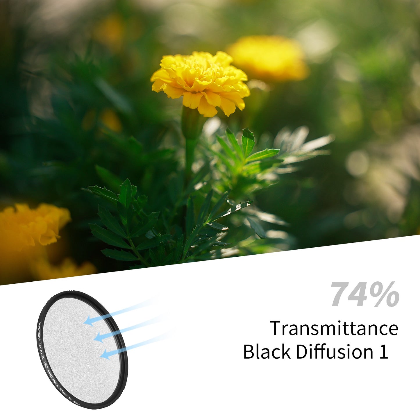 K&F CONCEPT KF01.1695 Nano-X Optical Glass Black Mist 82mm 1 / 1 Filter Anti-scratch Diffusion Video Photography Multi-layer Coating Movie Camera Lens Filter