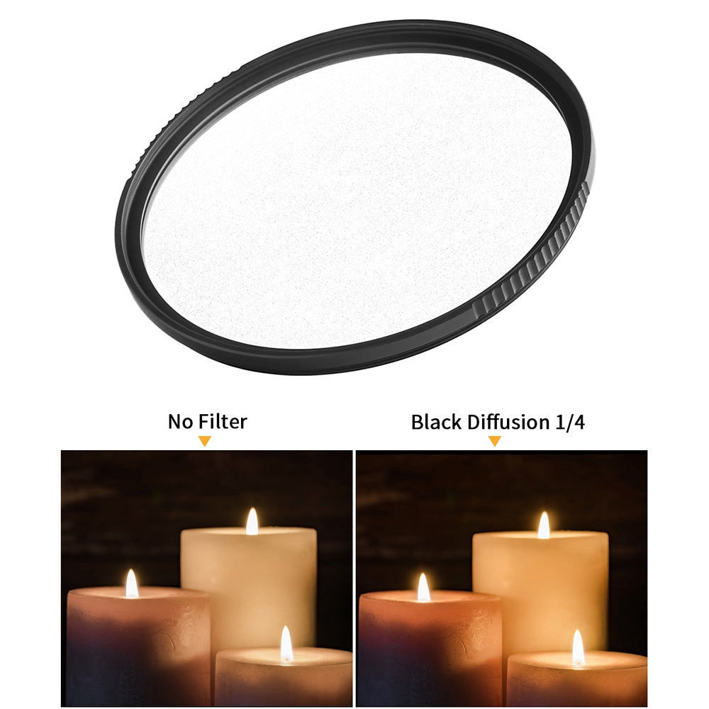K&F CONCEPT KF01.1524 Nano-X Optical Glass Black Mist 82mm 1 / 4 Filter Anti-scratch Diffusion Video Photography HD Clear Camera Lens Filter