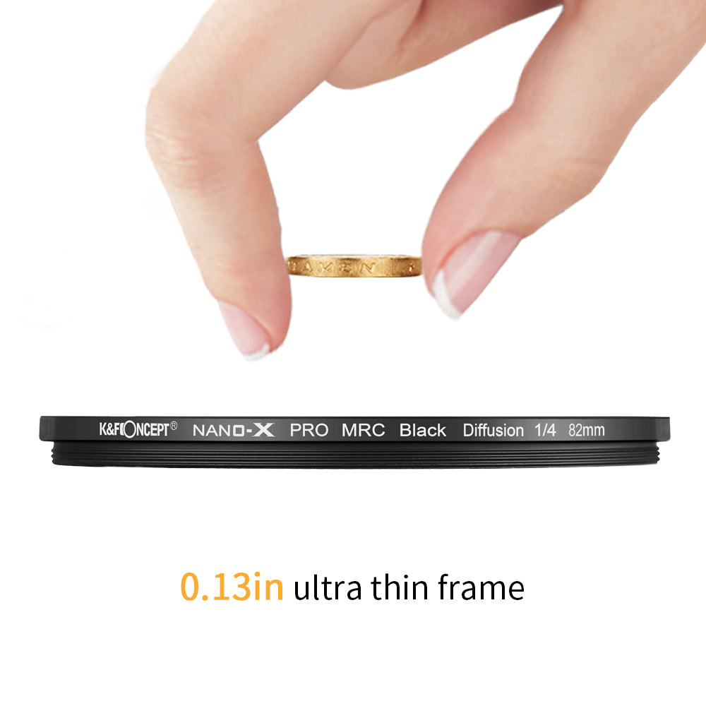 K&F CONCEPT KF01.1524 Nano-X Optical Glass Black Mist 82mm 1 / 4 Filter Anti-scratch Diffusion Video Photography HD Clear Camera Lens Filter