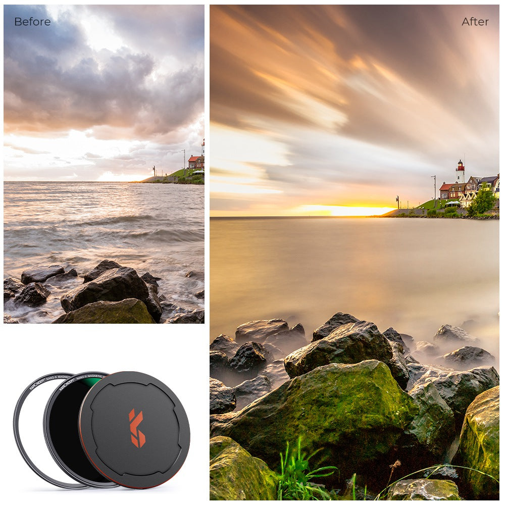 K&F CONCEPT SKU.1762 82mm Magnetic ND1000 Lens Filter 10-Stop Fixed Neutral Density Filter Waterproof Scratch Resistant for DSLR Camera Lens