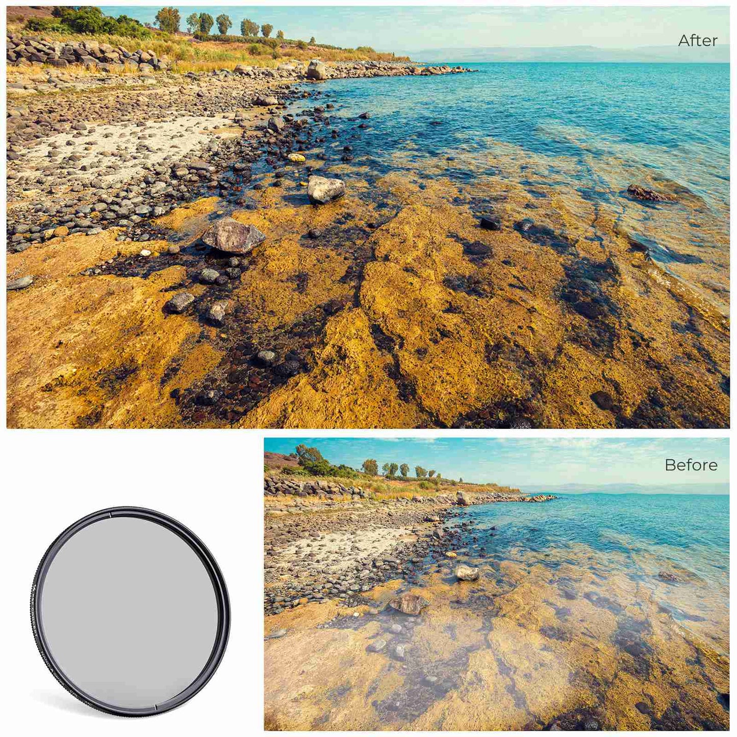 K&F CONCEPT KF01.1161 82mm Round CPL Filter Ultra-Slim Multi-Layer Coating Camera Lens Accessories for Reducing Glare / Enhancing Contrast / Reducing Reflection