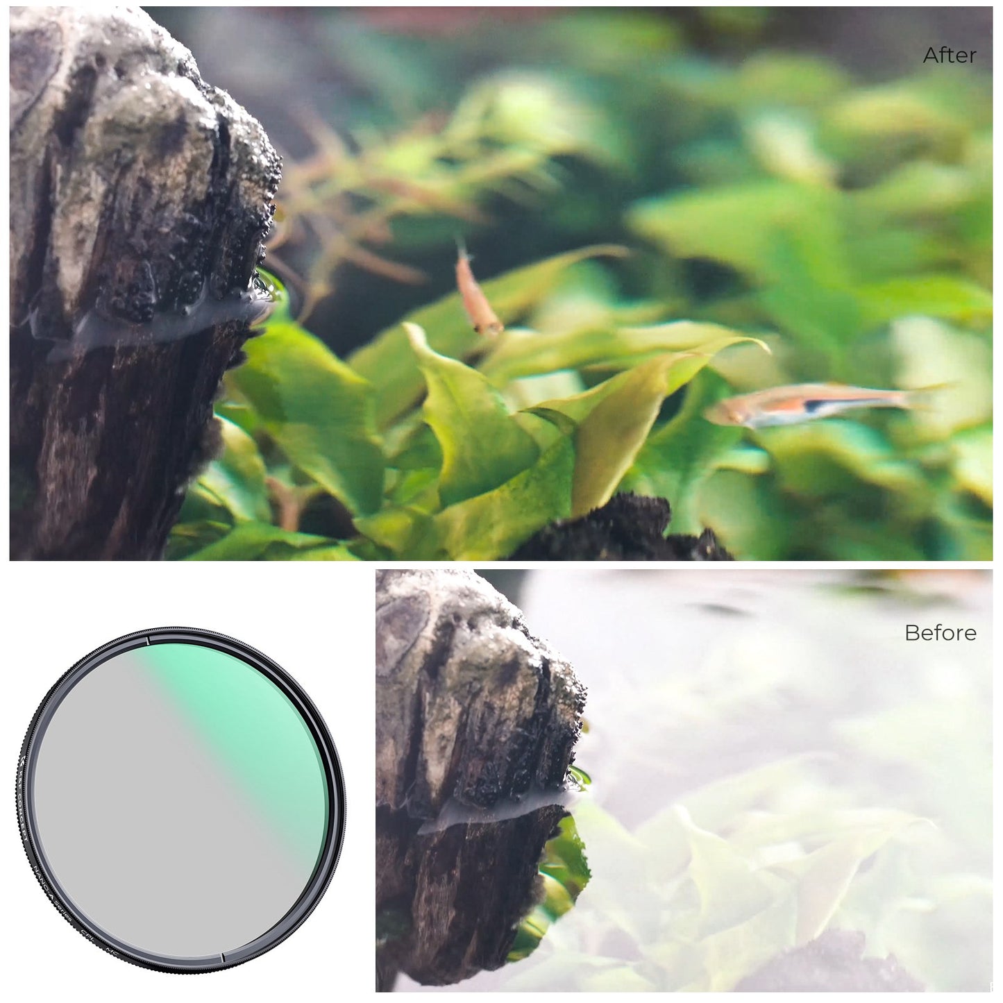 K&F CONCEPT KF01.1161 82mm Round CPL Filter Ultra-Slim Multi-Layer Coating Camera Lens Accessories for Reducing Glare / Enhancing Contrast / Reducing Reflection