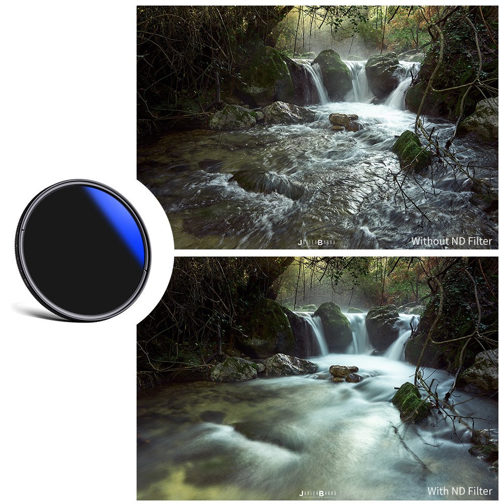 K&F CONCEPT ND2-ND400 ND Camera Lens Filter Ultra-Thin Variable 9-Stop Adjustable Neutral Density Filter with Lens Cover 82mm